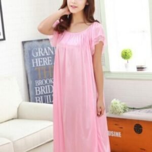 summer short sleeve sleepwear viscose lace long nightgown