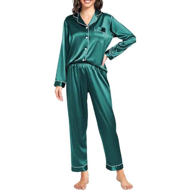 luxurious satin silk button down night suit for women comfortable and stylish lounge wear sleepwear