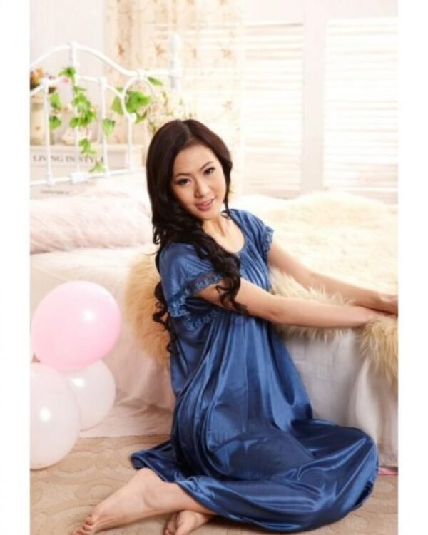 summer short sleeve sleepwear viscose lace long nightgown