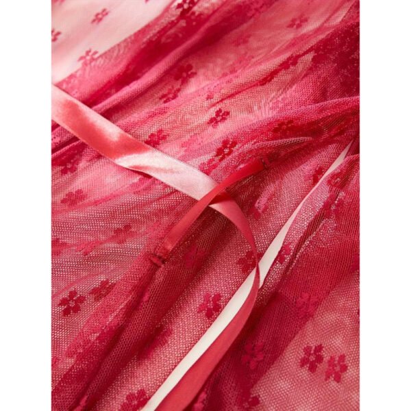 3 piece floral lace lingerie set with sheer mesh robe elegance allure & comforts