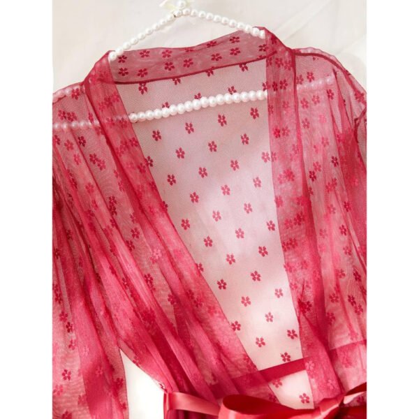 3 piece floral lace lingerie set with sheer mesh robe elegance allure & comforts