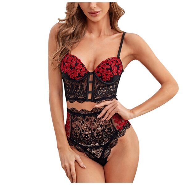 elegant lace & floral embroidered lingerie set stylish & comfortable intimate wear