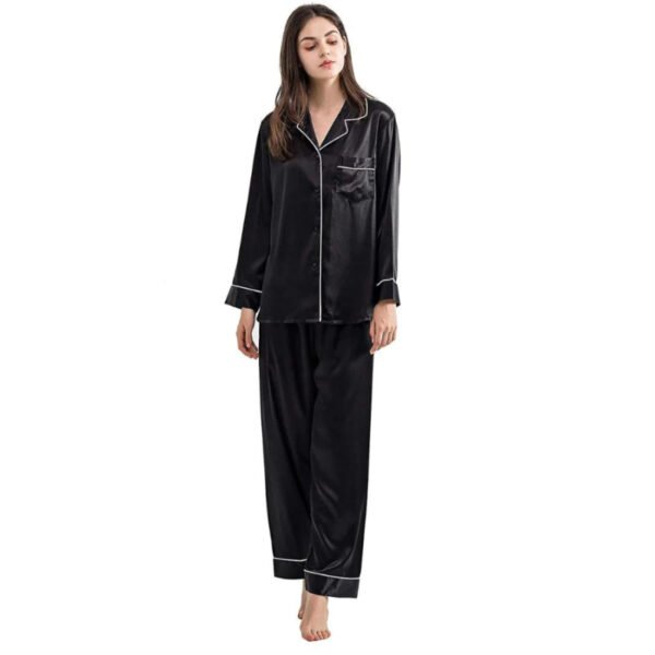luxurious satin silk button down night suit for women comfortable and stylish lounge wear sleepwear