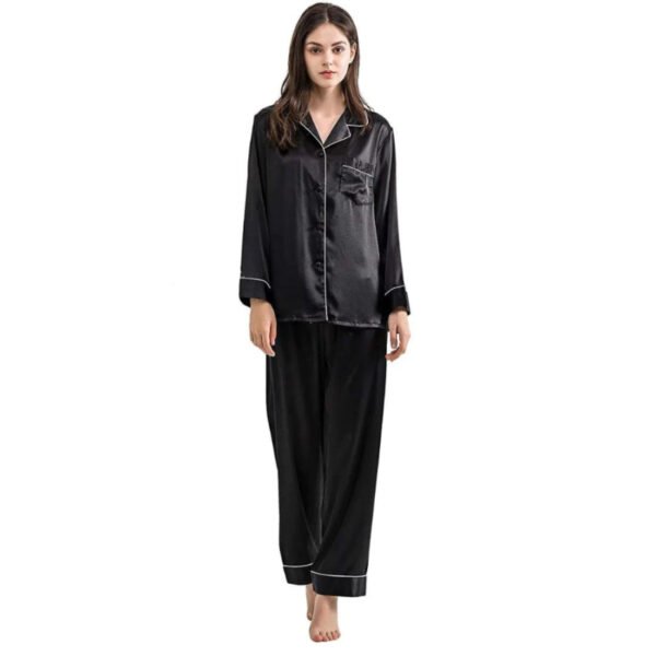 luxurious satin silk button down night suit for women comfortable and stylish lounge wear sleepwear