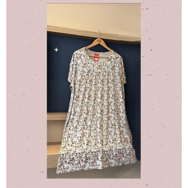 summer fashion long dress short sleeve printed a line loose top