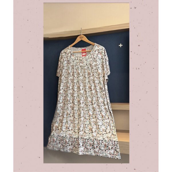 summer fashion long dress short sleeve printed a line loose top